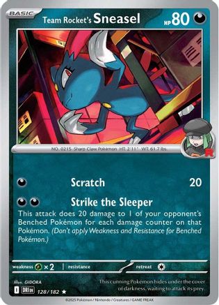 Team Rocket's Sneasel 128/182 - Holofoil SV10 Destined Rivals - Rare