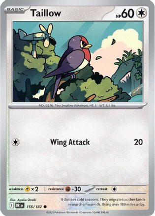 Taillow 156/182 - Reverse Holofoil SV10 Destined Rivals - Common