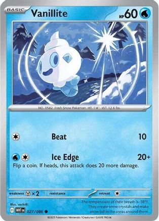 Vanillite 027/086 - Reverse Holofoil SV White Flare - Common