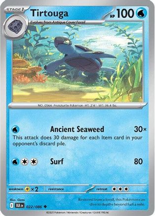 Tirtouga 022/086 - Reverse Holofoil SV Black Bolt - Uncommon