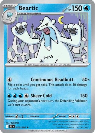 Beartic 026/086 - Holofoil SV Black Bolt - Rare