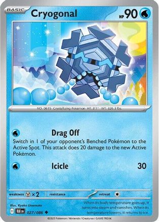 Cryogonal 027/086 - Reverse Holofoil SV Black Bolt - Uncommon