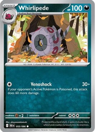 Whirlipede 055/086 - Reverse Holofoil SV Black Bolt - Common