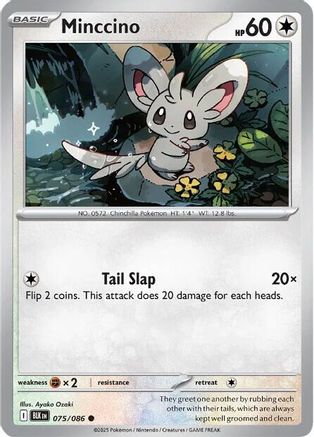 Minccino 075/086 - Reverse Holofoil SV Black Bolt - Common
