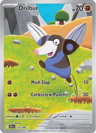 Drilbur 124/086 - Holofoil SV Black Bolt - Illustration Rare