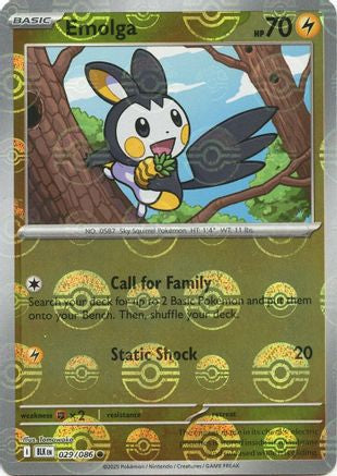 Emolga (Poke Ball Pattern) 029/086 - Holofoil SV Black Bolt - Common