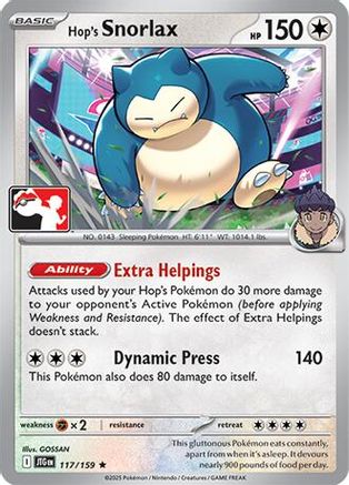 Hop's Snorlax 117 Prize Pack Series Cards - Rare