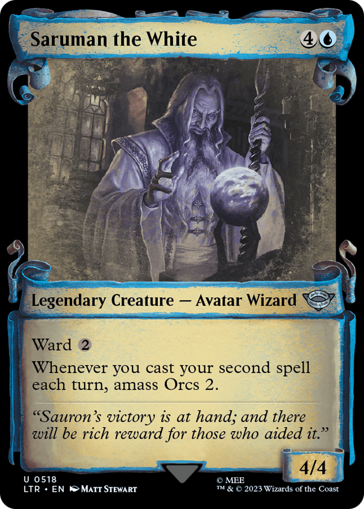 Saruman the White (Showcase Scrolls) (LTR-518) - The Lord of the Rings: Tales of Middle-earth: (Showcase) Foil