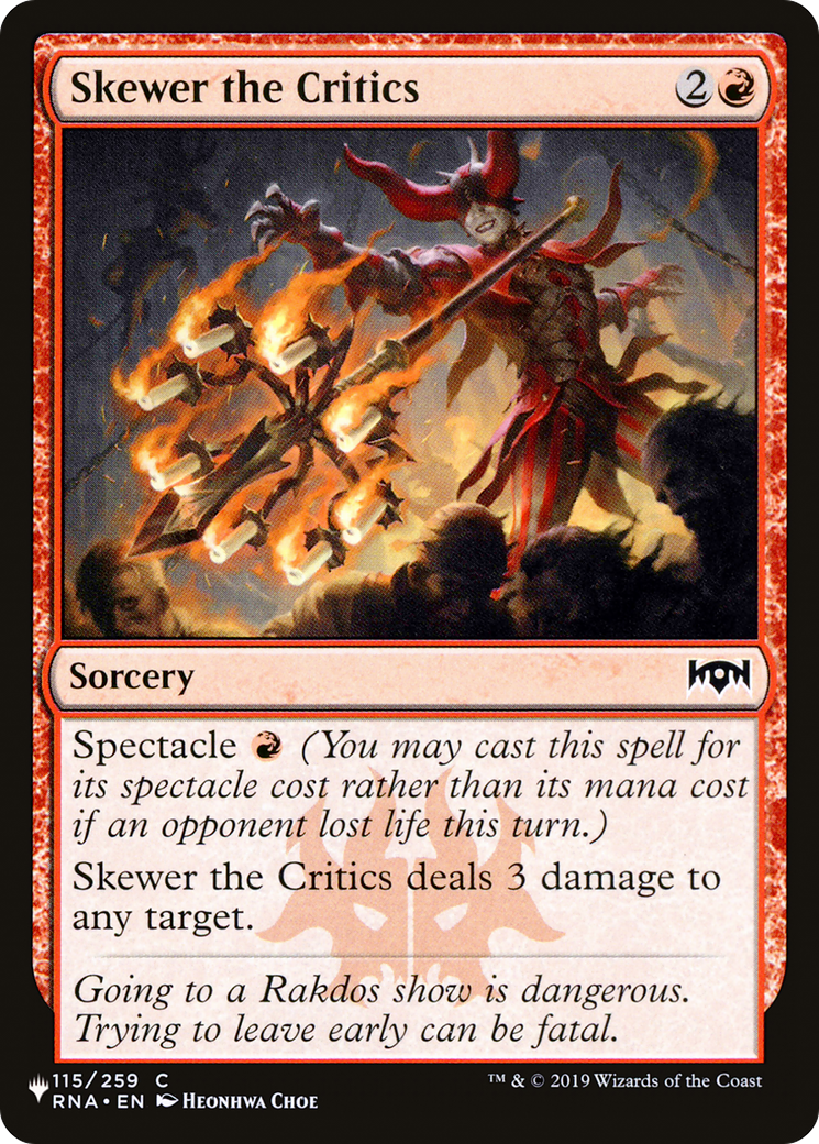 Skewer the Critics (LIST-115/259) - The List