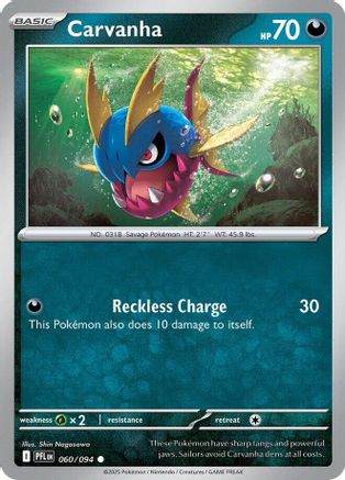 Carvanha 060/094 - Reverse Holofoil ME02 Phantasmal Flames - Common