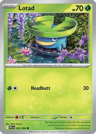 Lotad 005/094 - Reverse Holofoil ME02 Phantasmal Flames - Common