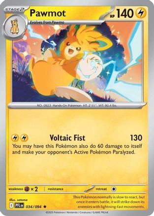 Pawmot 034/094 - Holofoil ME02 Phantasmal Flames - Rare