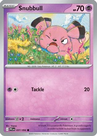 Snubbull 037/094 - Reverse Holofoil ME02 Phantasmal Flames - Common