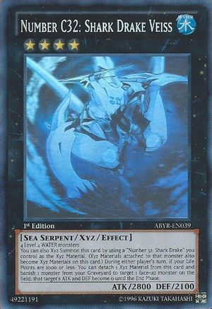 Number C32: Shark Drake Veiss (Ghost Rare) (ABYR-EN039) - Abyss Rising 1st Edition