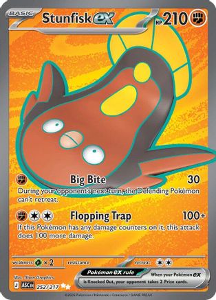Stunfisk ex 252/217 - Holofoil ME Ascended Heroes - Ultra Rare