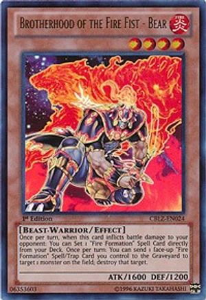 Brotherhood of the Fire Fist - Bear (CBLZ-EN024) - Cosmo Blazer 1st Edition