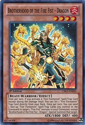 Brotherhood of the Fire Fist - Dragon (CBLZ-EN025) - Cosmo Blazer 1st Edition