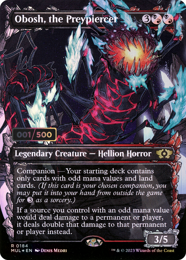 Obosh, the Preypiercer (Serial Numbered) (MUL-184Z) - Multiverse Legends: (Showcase) (Borderless) Foil
