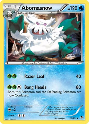 Abomasnow 026 - Reverse Holofoil Plasma Blast - Uncommon