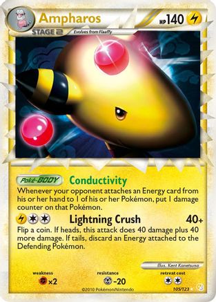 Ampharos (Prime) 105/123 - Holofoil HeartGold SoulSilver - Ultra Rare