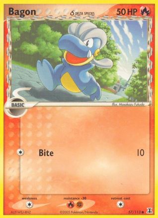 Bagon 057/113 - Reverse Holofoil Delta Species - Common