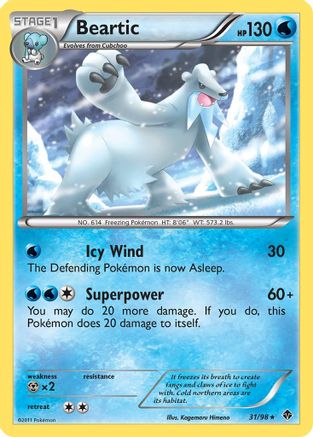 Beartic (31) 031 - Reverse Holofoil Emerging Powers - Rare