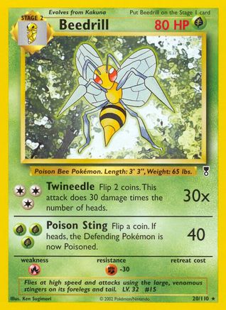 Beedrill 020 - Reverse Holofoil Legendary Collection - Rare