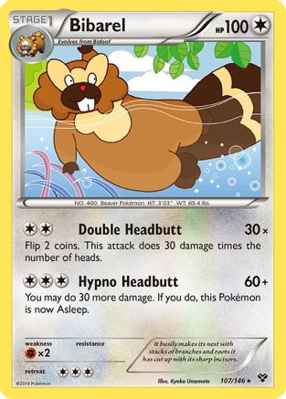 Bibarel 107 XY Base Set - Rare