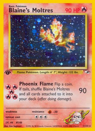 Blaine's Moltres 001/132 - 1st Edition Holofoil Gym Heroes - Holo Rare