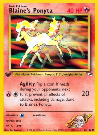 Blaine's Ponyta 063/132 - 1st Edition Gym Heroes - Common