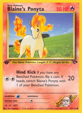 Blaine's Ponyta 064/132 - 1st Edition Gym Challenge - Common