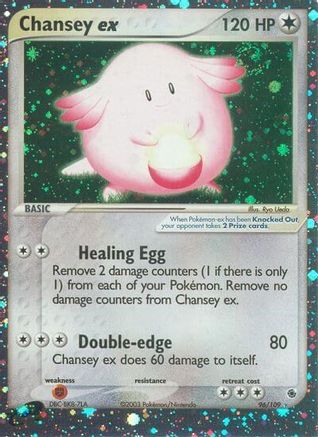 Chansey ex 096/109 - Holofoil Ruby and Sapphire - Ultra Rare