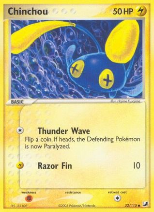 Chinchou 052/115 - Reverse Holofoil Unseen Forces - Common