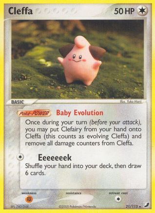 Cleffa 021 - Reverse Holofoil Unseen Forces - Rare