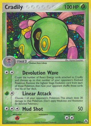 Cradily 003 - Reverse Holofoil Legend Maker - Holo Rare
