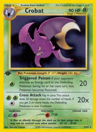 Crobat 004/64 - 1st Edition Holofoil Neo Revelation - Holo Rare