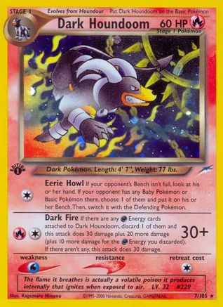 Dark Houndoom 007 - 1st Edition Holofoil Neo Destiny - Holo Rare