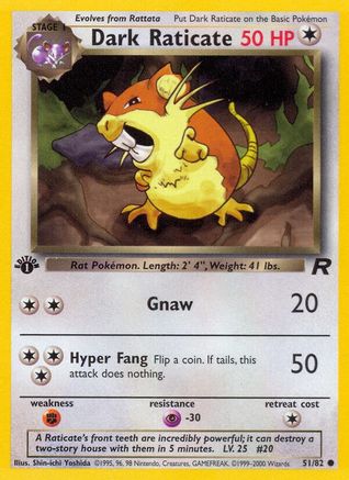 Dark Raticate 051/82 - 1st Edition Team Rocket - Common