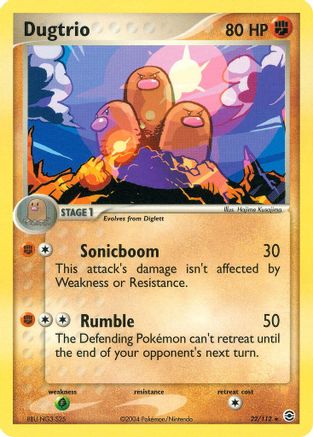 Dugtrio 022/112 - Reverse Holofoil FireRed & LeafGreen - Rare