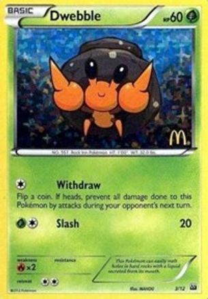 Dwebble 003/12 - Holofoil McDonalds Promos 2012 - Promo
