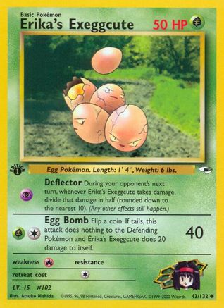 Erika's Exeggcute (43) 043/132 - 1st Edition Gym Heroes - Uncommon
