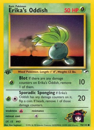 Erika's Oddish (78) 078/132 - 1st Edition Gym Heroes - Common