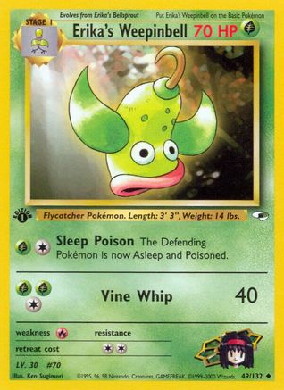 Erika's Weepinbell (49) 049/132 - 1st Edition Gym Heroes - Uncommon