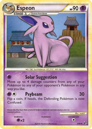 Espeon 002/90 - Reverse Holofoil Undaunted - Holo Rare