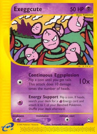Exeggcute (77) 077 - Reverse Holofoil Aquapolis - Common