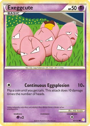 Exeggcute 063 - Reverse Holofoil HeartGold SoulSilver - Common
