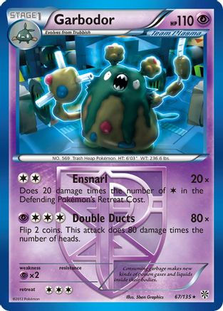 Garbodor (Team Plasma) (67) 067 - Reverse Holofoil Plasma Storm - Rare