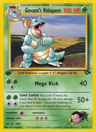 Giovanni's Nidoqueen 023/132 - 1st Edition Gym Challenge - Rare
