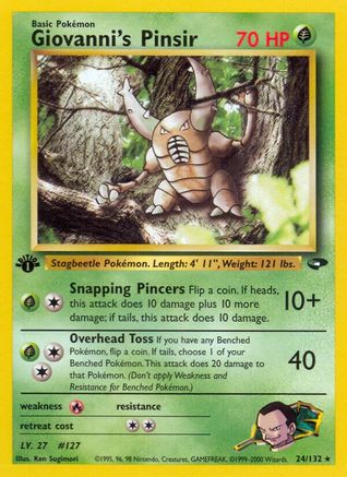 Giovanni's Pinsir 024/132 - 1st Edition Gym Challenge - Rare