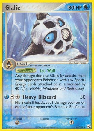 Glalie 034 - Reverse Holofoil Hidden Legends - Uncommon